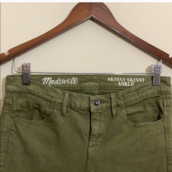Madewell Skinny Skinny Ankle Jeans Olive Green EUC - Picture 4 of 11